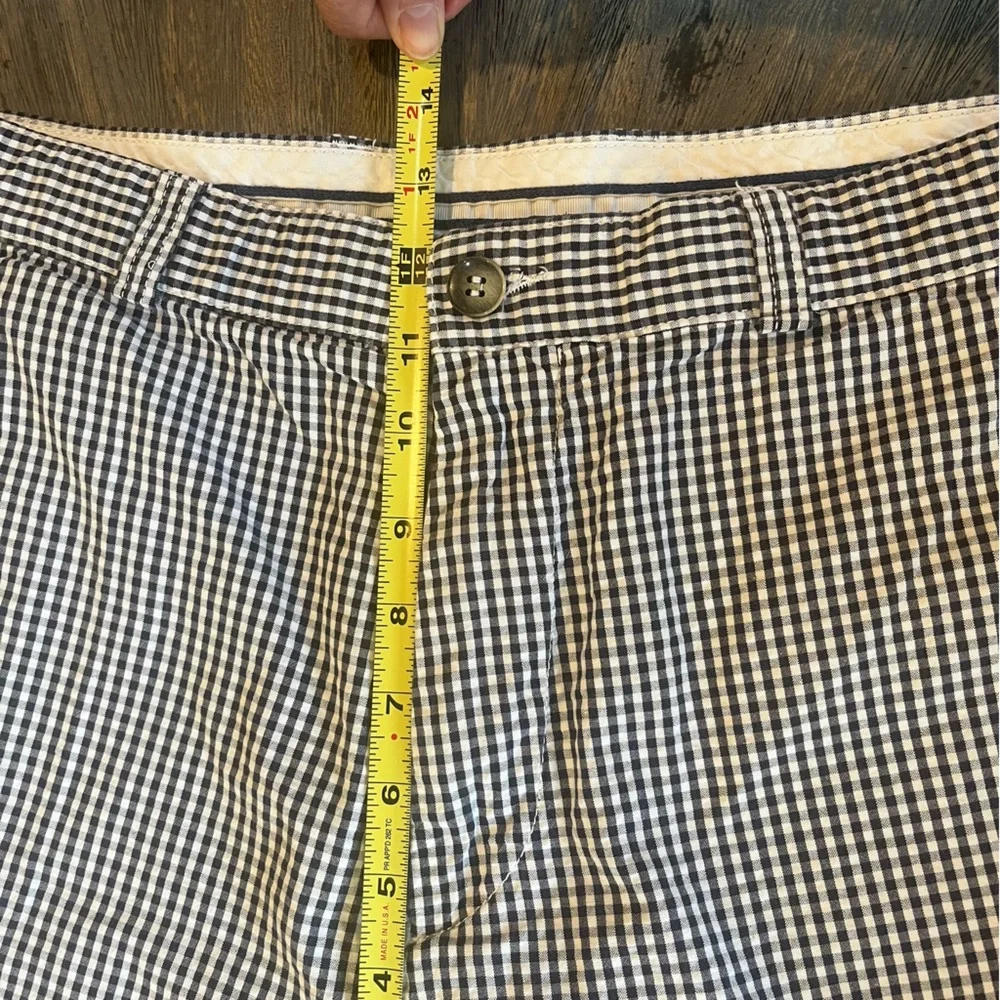 Vintage Lacoste Men’s Seersucker Gingham Checkered Shorts Black White Size 36‎